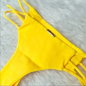 San Lorenzo Yellow Strappy Cheeky Bikini Bottoms